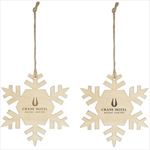 ZH1229 Wood Snowflake Ornament With Custom Imprint